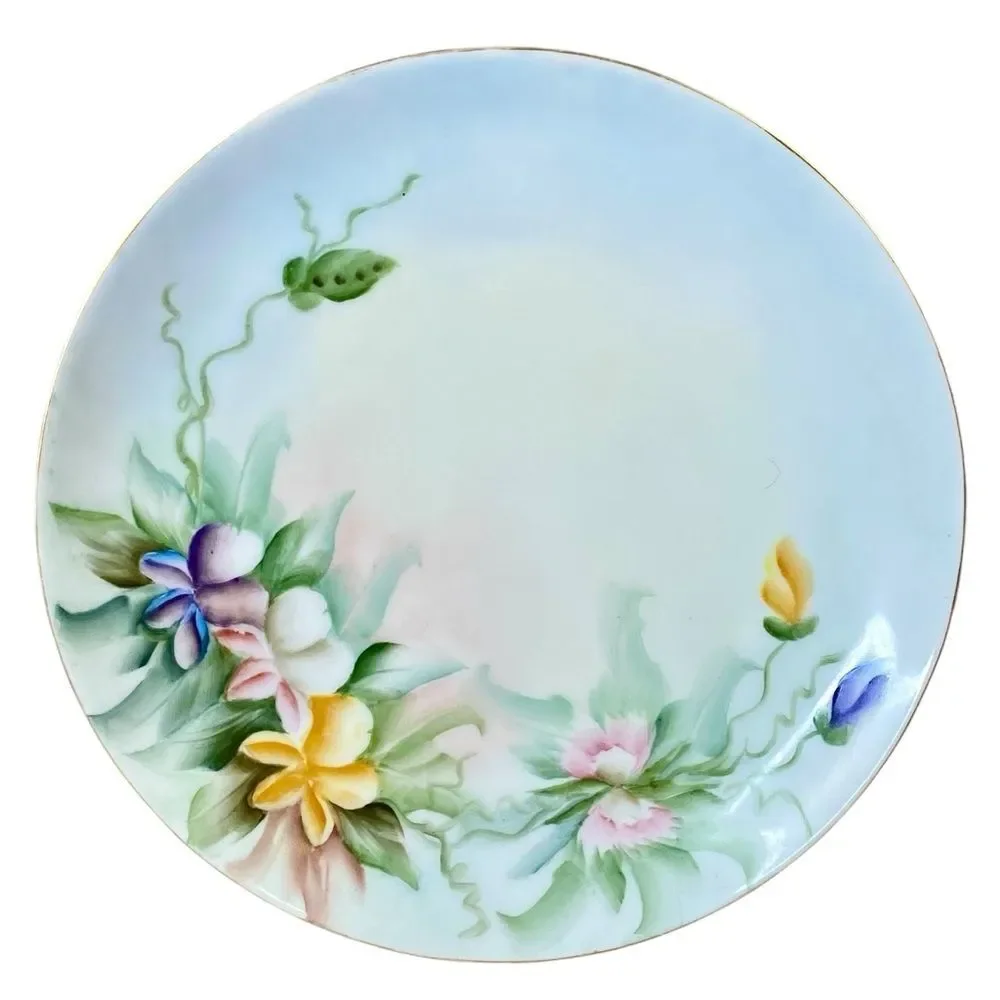 Moritz Zdekauer's Vintage Bread Plate 8 inch Stamped MZ Austria Floral Pattern